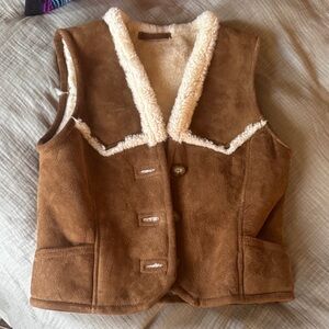 Brown Shearling women’s small  Vest
